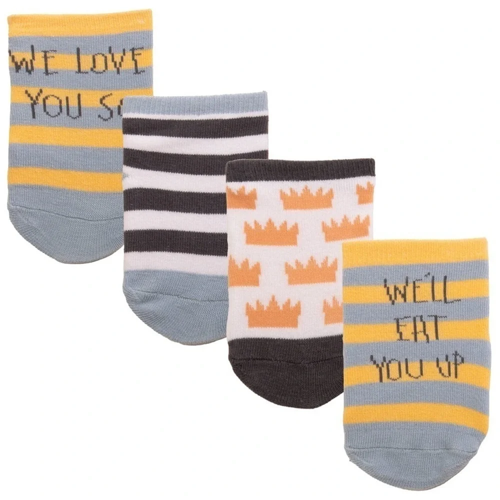 Where The Wild Things Are Pack of 4 Crew Socks, Multi, 12-24 months, NWT